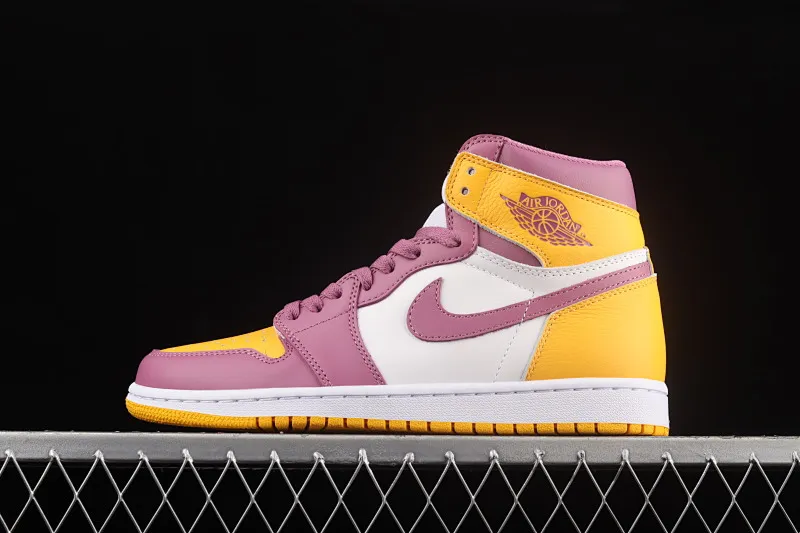 All categories Air Jordan Jordan series basketball shoes Air Jordan 1 High X version Air Jordan High OG "Brotherhood" AJ1 Joe 1 White Purple Gold Brotherhood 555088-706